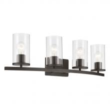 Kichler 45498OZCLR - Crosby 31.25" 4-Light Vanity Light with Clear Glass in Olde Bronze