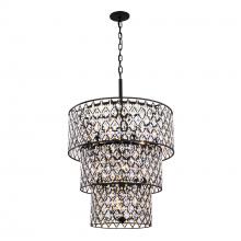 Varaluz 345C13CBHG - Windsor 13-Lt 3-Tier Crystal Chandelier - Carbon/Havana Gold