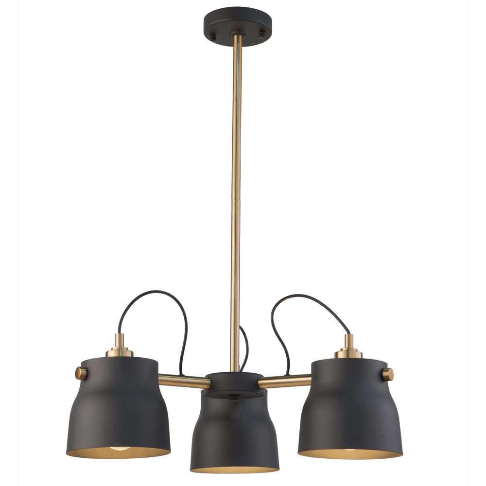 Euro Industrial 3-Light Chandelier