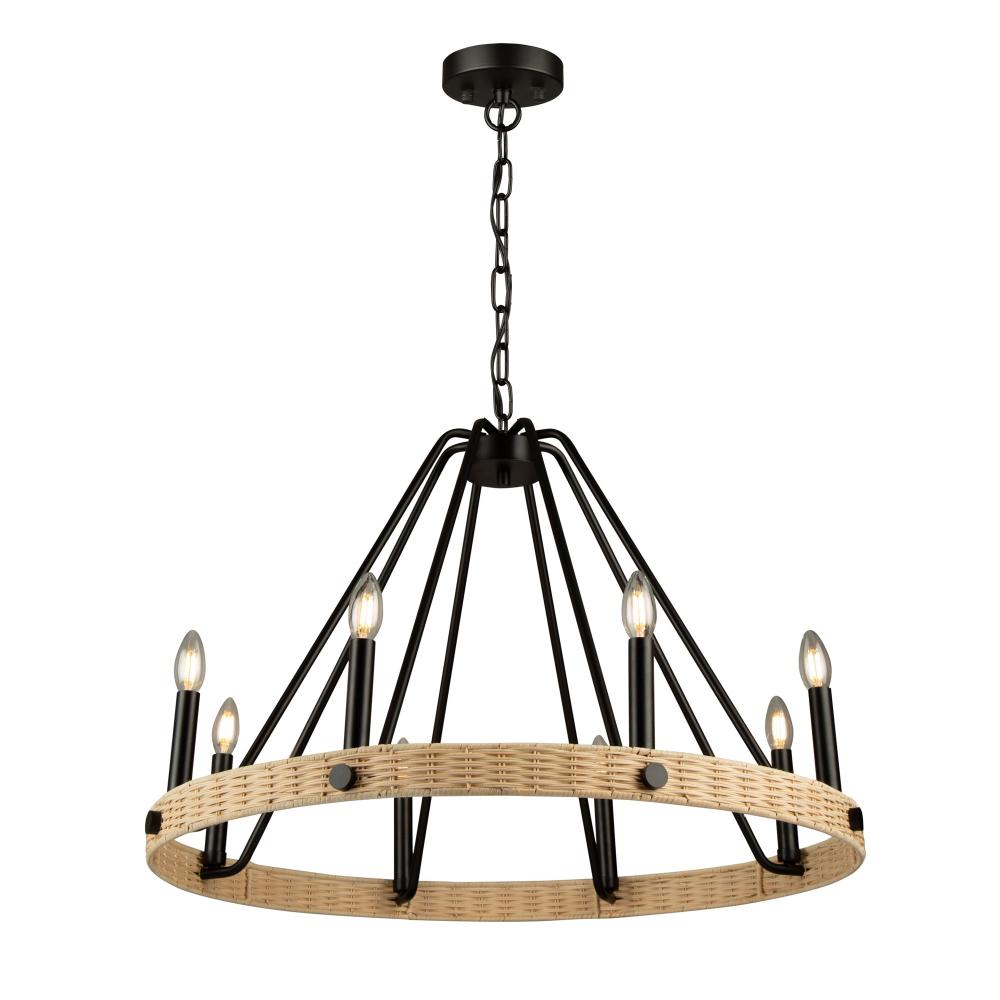 Perris 8 Light Chandelier Black