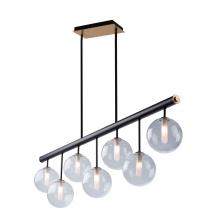 Artcraft AC11767VB - Aurelia Collection 7-Light Island Light, Matte Black & Brass