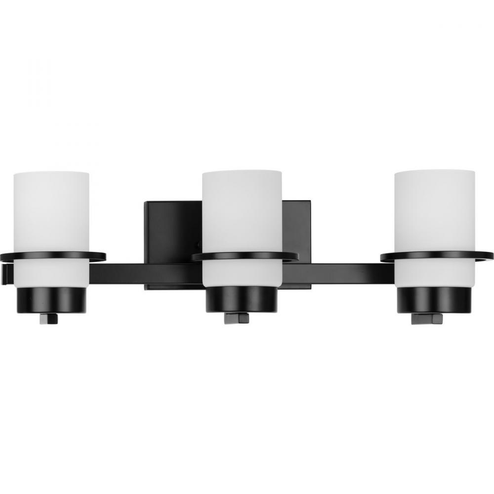 Reiss Collection Three-Light Modern Farmhouse Matte Black Vanity Light