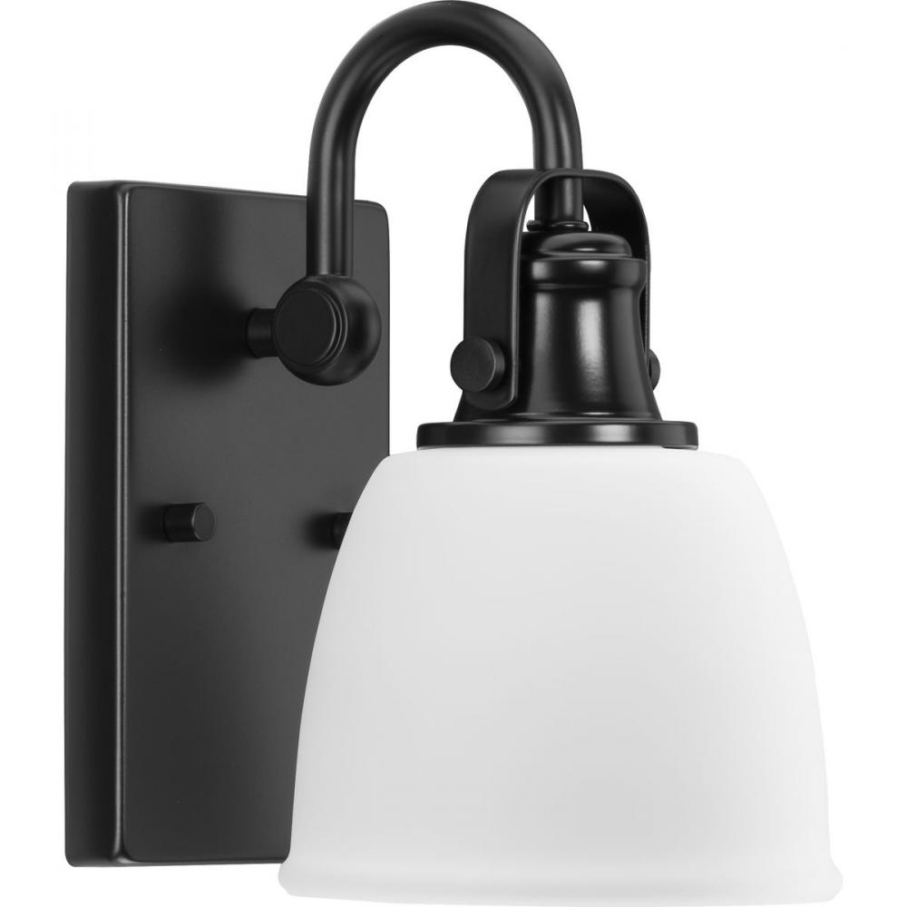 Preston Collection One-Light Coastal Matte Black Bath and Vanity Light