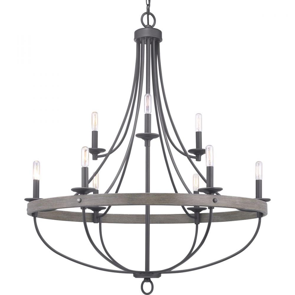 Gulliver Collection Nine-Light Graphite Coastal Chandelier Light