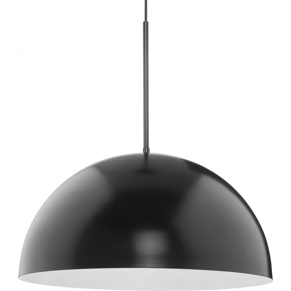 Perimeter Collection One-Light Matte Black Mid-Century Modern Pendant with metal Shade