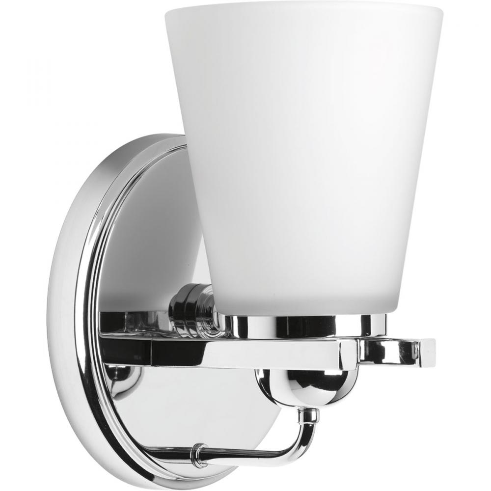 Flight Collection One-Light Polished Chrome Etched Glass Coastal Bath Vanity Light