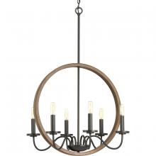 Progress P400081-020 - Fontayne Collection Six-Light Antique Bronze Farmhouse Chandelier Light