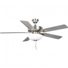  P250078-009-WB - AirPro 52 in. Brushed Nickel 5-Blade AC Motor Ceiling Fan with Light