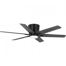 Progress P250099-31M-30 - Bexar Collection 54 in. Six Blade Matte Black Modern Farmhouse Ceiling Fan with Integrated LED Light