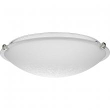 Progress P350178-009 - Linen Dome 16-1/4" Three-Light Transitional Brushed Nickel Etched Linen Glass Flush-Mount Light