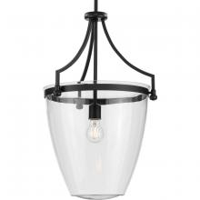 Progress P500361-31M - Parkhurst Collection One-Light New Traditional Matte Black Clear Glass Pendant Light