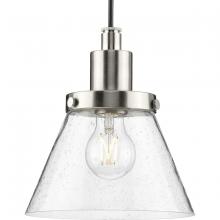 Progress P500382-009 - Hinton Collection One-Light Brushed Nickel Modern Farmhouse Pendant