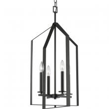  P500432-31M - Vertex Collection Four-Light Matte Black Contemporary Foyer Light