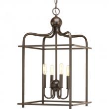 Progress P500036-020 - Assembly Hall Collection Four-Light Antique Bronze Coastal Pendant Light