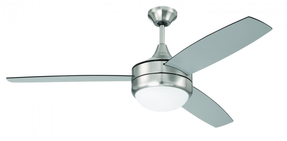 52" Phaze II 3-Blade in Brushed Polished Nickel w/ Brushed Nickel/Greywood Textured Blades