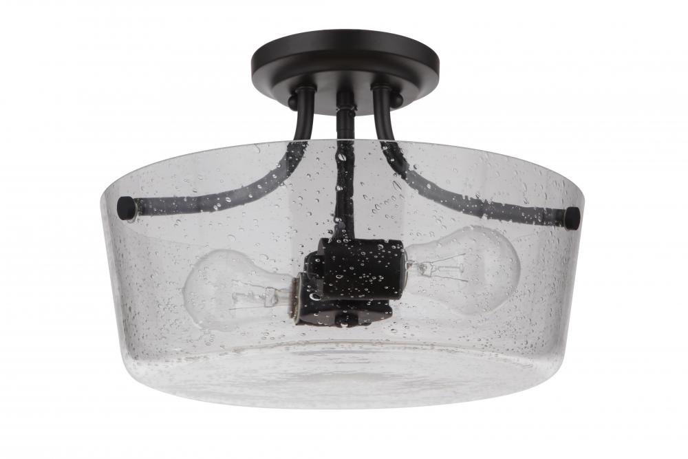 Tyler 2 Light Semi Flush in Flat Black