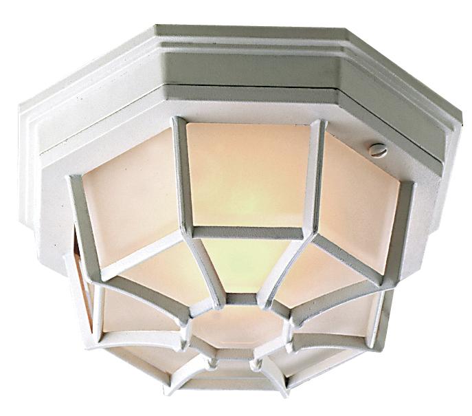 One Light Matte White Outdoor Flush Mount