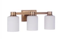 Craftmade 12920SB3 - Bretton 3 Light Vanity in Satin Brass