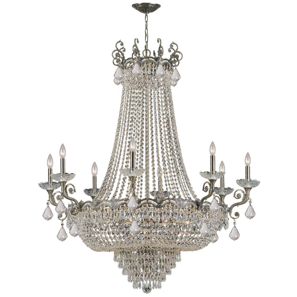 Majestic 20 Light Swarovski Strass Crystal Historic Brass Chandelier