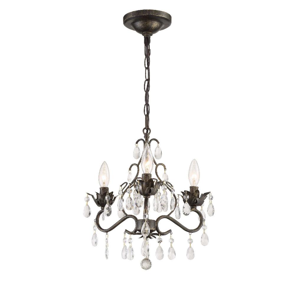 Paris Market 3 Light Swarovski Strass Crystal English Bronze Mini Chandelier