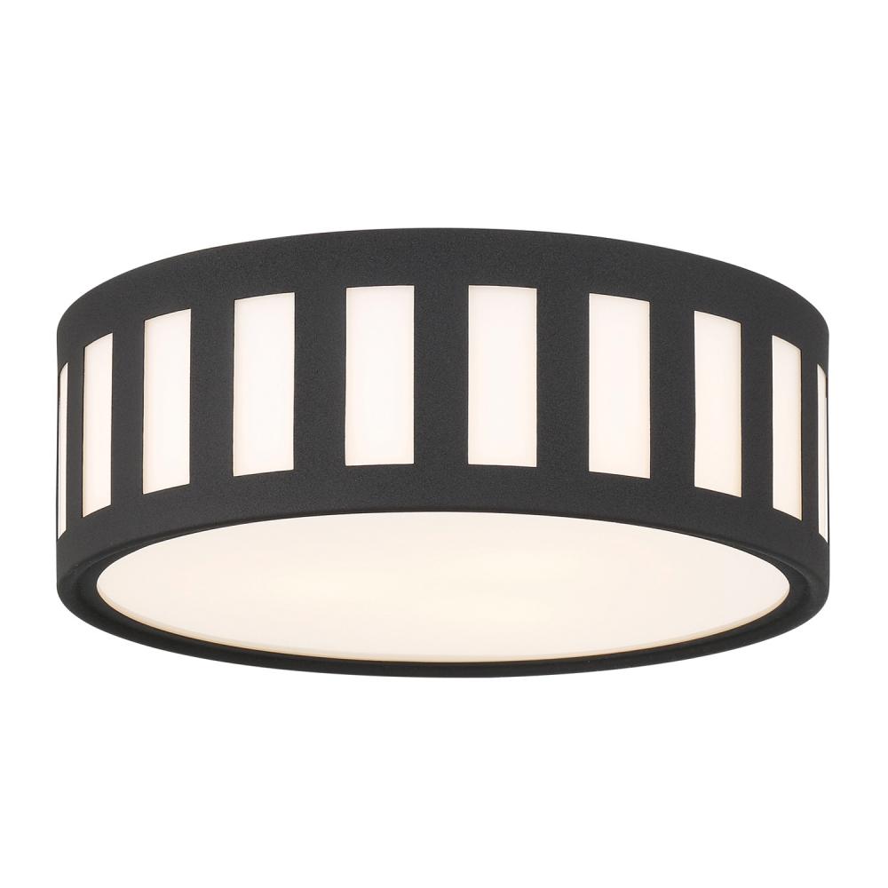 Kendal 3 Light Black Forged Flush Mount