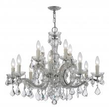 Crystorama 4379-CH-CL-I - Maria Theresa 12 Light Clear Italian Crystal Polished Chrome Chandelier