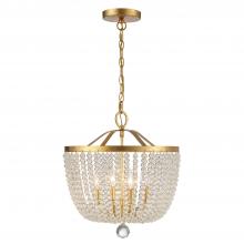 Crystorama 604-GA - Rylee 4 Light Antique Gold Mini Chandelier