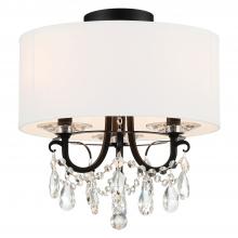 Crystorama 6623-MK-CL-MWP_CEILING - Othello 3 Light Matte Black Semi Flush Mount