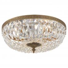 Crystorama 716-OB-CL-SAQ - Crystorama 3 Light Spectra Crystal Olde Brass Flush Mount