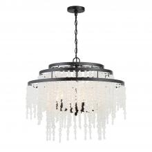 Crystorama POP-A5076-MK-FR - Poppy 6 Light Matte Black Chandelier