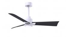 Matthews Fan Company AKLK-MWH-BK-42 - Alessandra 3-blade transitional ceiling fan in matte white finish with matte black blades. Optimiz