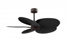 Matthews Fan Company AKTP-TB-BK - Alessandra Tropical 5-blade ceiling fan in Textured Bronze and Matte Black blades.