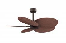 Matthews Fan Company AKTP-TB-WN - Alessandra Tropical 5-blade ceiling fan in Textured Bronze and Walnut Tone blades.