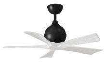 Matthews Fan Company IR5-BK-MWH-42 - Irene-5 five-blade paddle fan in Matte Black finish with 42" solid matte white wood blades.