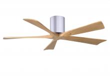 Matthews Fan Company IR5H-BN-LM-52 - Irene-5H three-blade flush mount paddle fan in Brushed Nickel finish with 52” Light Maple tone b