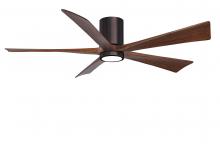 Matthews Fan Company IR5HLK-BB-WA-60 - IR5HLK five-blade flush mount paddle fan in Brushed Bronze finish with 60” solid walnut tone bla