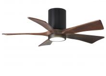 Matthews Fan Company IR5HLK-BK-WA-42 - IR5HLK five-blade flush mount paddle fan in Matte Black finish with 42” solid walnut tone blades