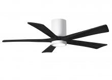 Matthews Fan Company IR5HLK-WH-BK-52 - IR5HLK five-blade flush mount paddle fan in Gloss White finish with 52” solid matte black wood b