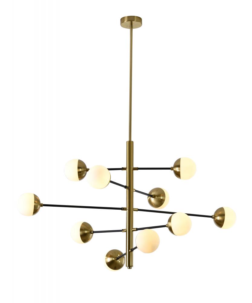 Chandelier Brass & Black