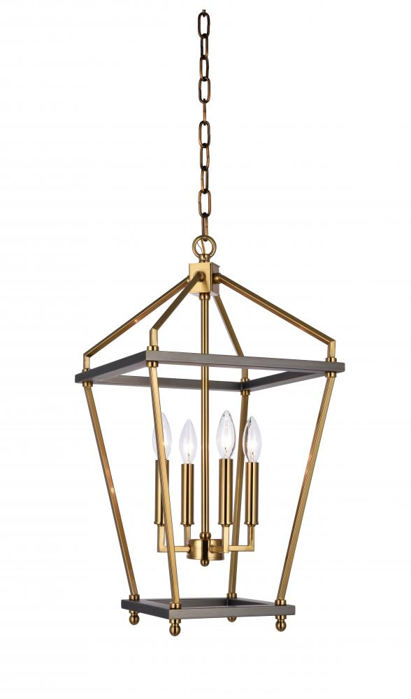 Chandelier Antique Brass & Black