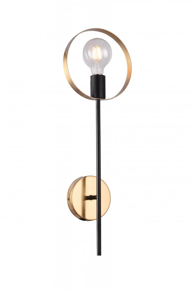 Wall Sconce Black & Brushed Brass