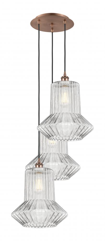 Springwater - 3 Light - 19 inch - Antique Copper - Cord Hung - Multi Pendant