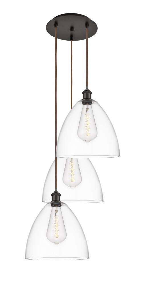 Bristol - 3 Light - 19 inch - Oil Rubbed Bronze - Cord Hung - Multi Pendant