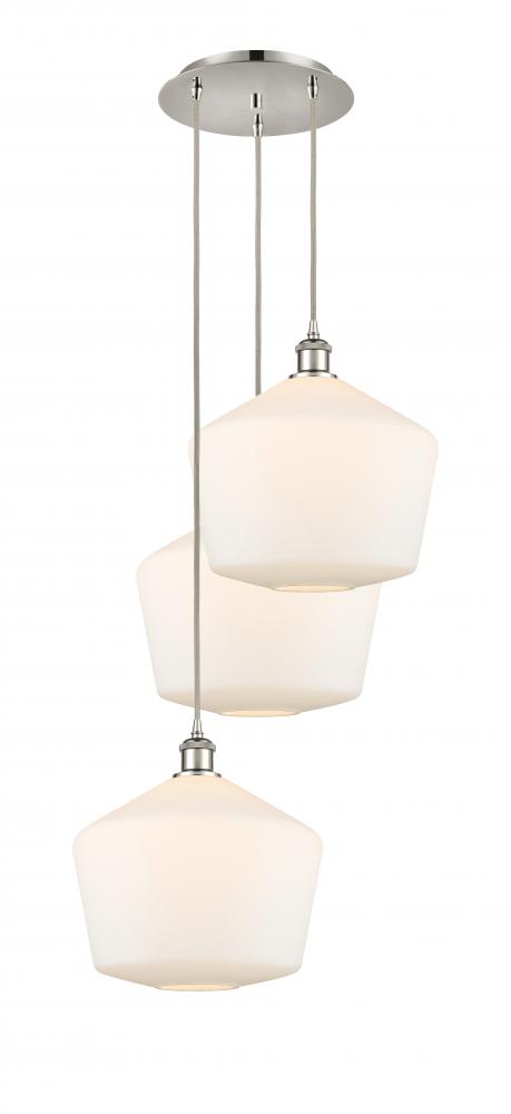 Cindyrella - 3 Light - 19 inch - Polished Nickel - Cord Hung - Multi Pendant