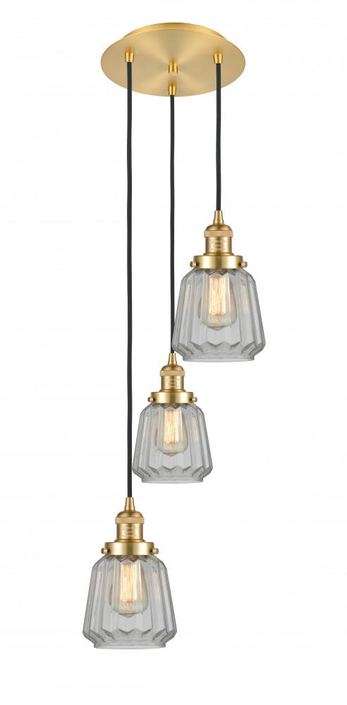 Chatham - 3 Light - 14 inch - Satin Gold - Cord hung - Multi Pendant