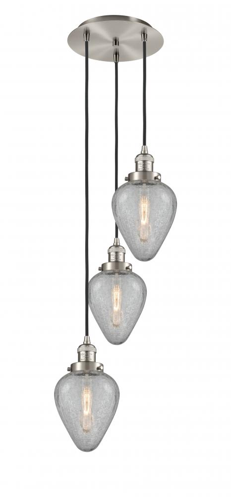 Geneseo - 3 Light - 13 inch - Brushed Satin Nickel - Cord hung - Multi Pendant