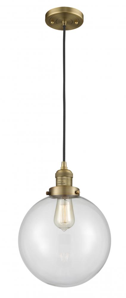 Beacon - 1 Light - 10 inch - Brushed Brass - Cord hung - Mini Pendant