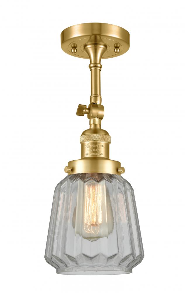 Chatham - 1 Light - 7 inch - Satin Gold - Semi-Flush Mount