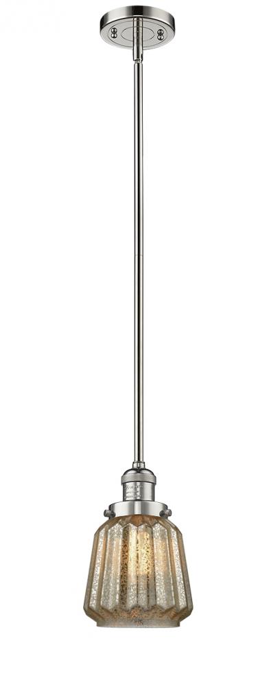 Chatham - 1 Light - 7 inch - Polished Nickel - Stem Hung - Mini Pendant