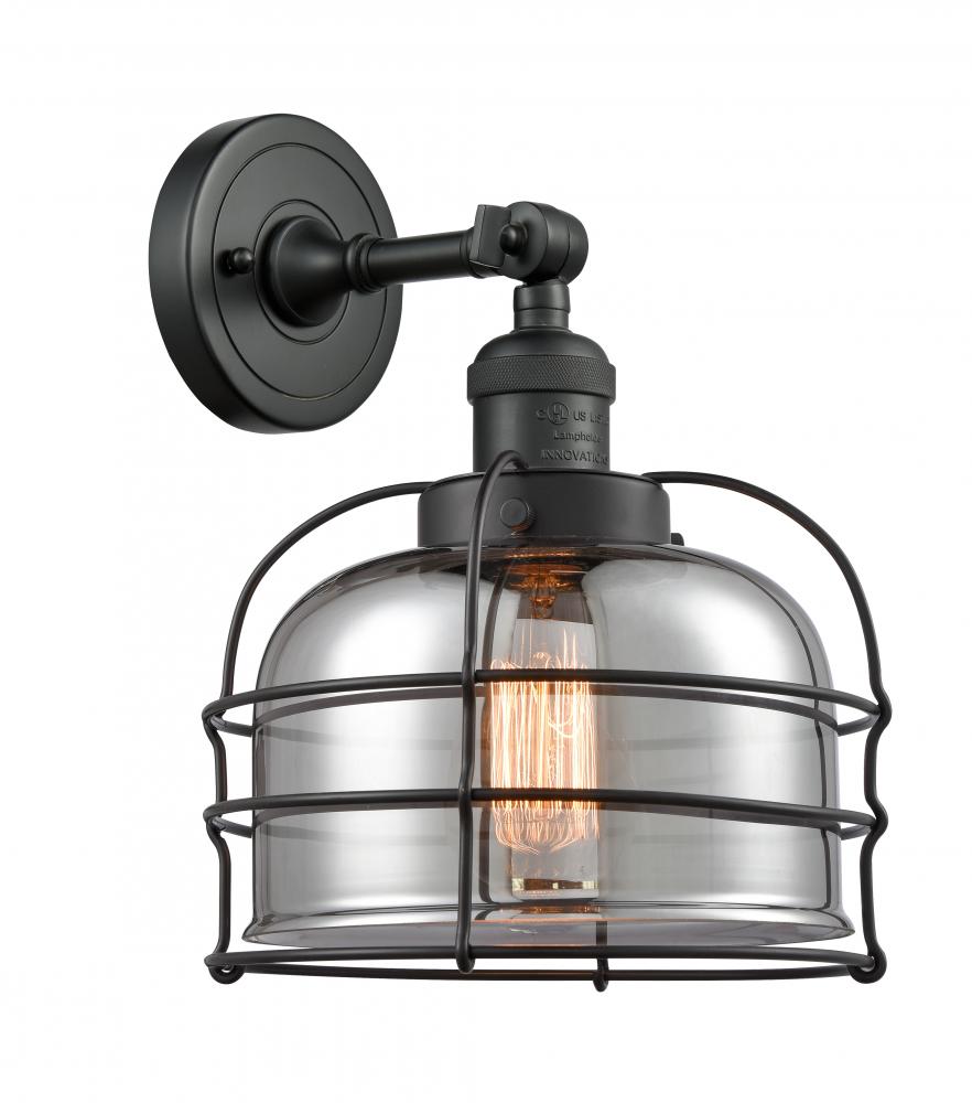 Bell Cage - 1 Light - 9 inch - Matte Black - Sconce